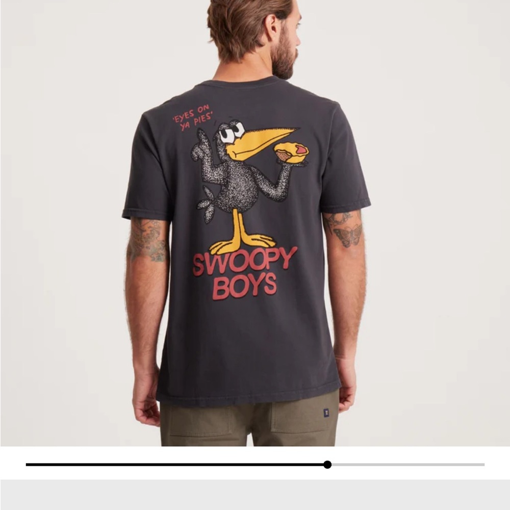 Roark Black Graphic Tee with Yellow and Red Accents